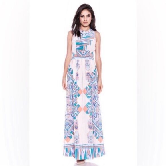 REVOLVE Lovers + Friends Blush Lilac Kitty Cat Cutout Criss Cross Slip Maxi - Picture 5 of 14